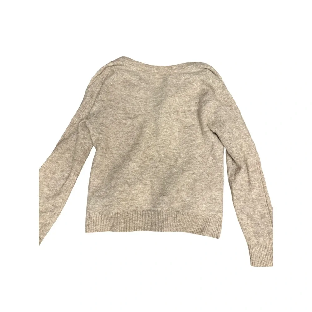 Club Monaco Mens Merino Wool Blend V Neck Cardigan Sweater Oatmeal Beige